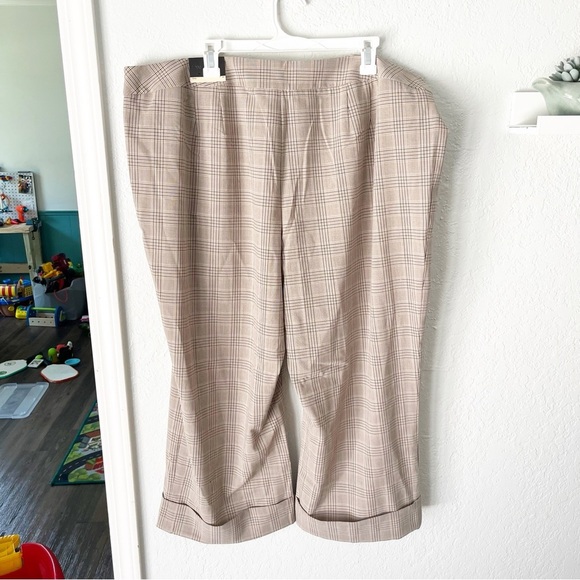 Lane Bryant Pants Women's 24 Plaid Wide Leg Cropped Slacks NWT Academia Preppy - Picture 7 of 9